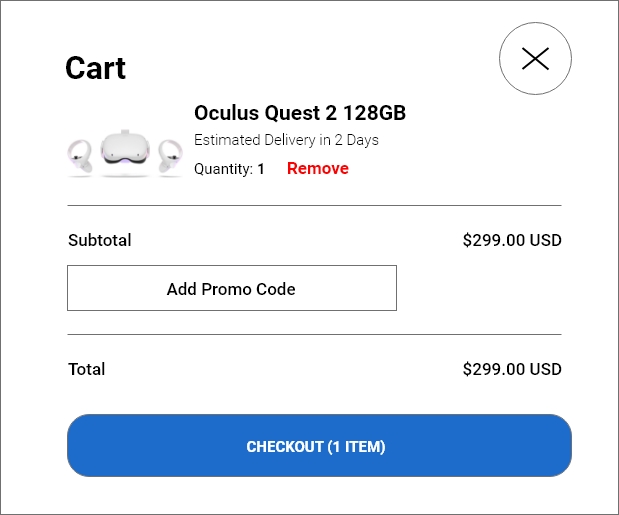 Oculus Cart mockup